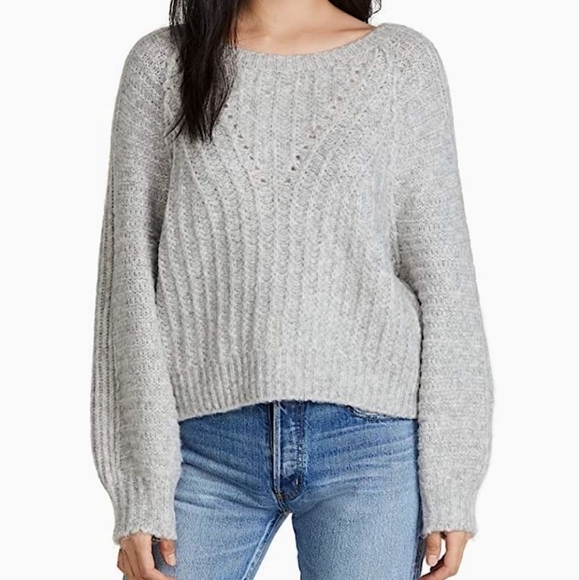 Free People Women’s Carter Pullover Sweater Heather Gray Sz S - Picture 1 of 8